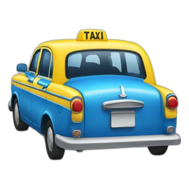 Yellow and blue taxi sticker
