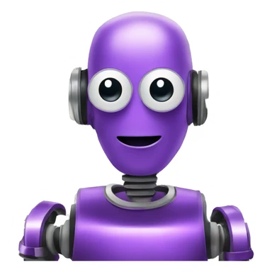 purple robot with euro money sticker