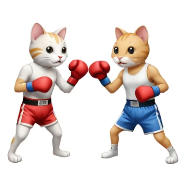 Cat fighting mouse in boxing ring sticker