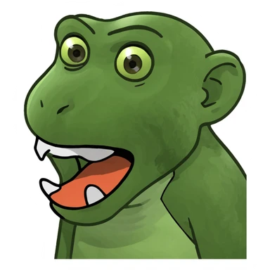 Monkey drooling sticker