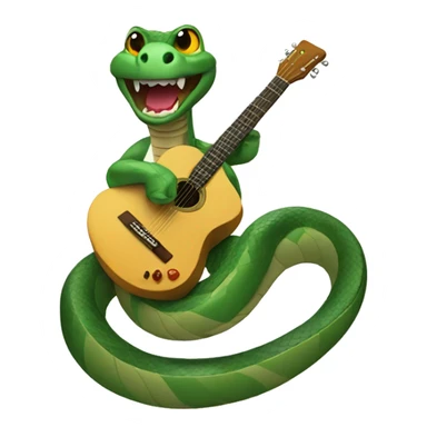 Snake playing guitar  sticker