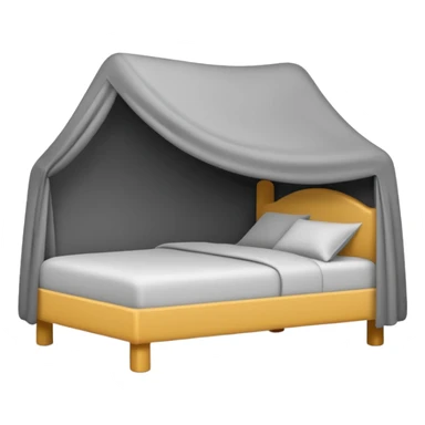 Minimalist emoji-style sticker of a bed with a covered figure and something strange peeking out from underneath. Grayscale only, simple icon.

 sticker