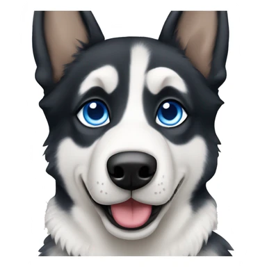 Husky German shepherd with blue eyes and mostl white  sticker