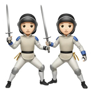 Two people who are fencing sticker