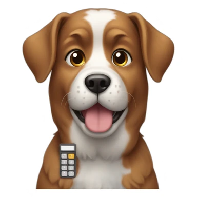 dog using calculator sticker