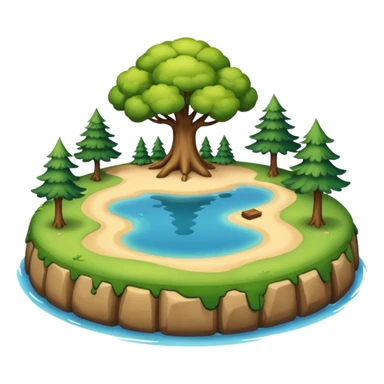 lake with an island sticker