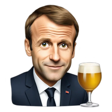 Emmanuel Macron buvant une bière sticker