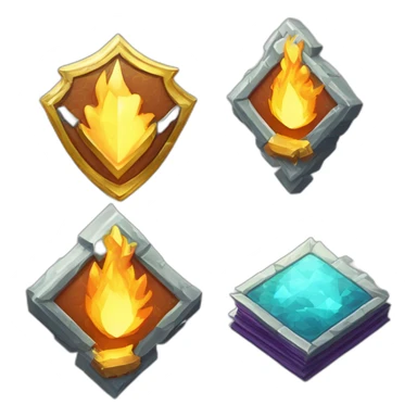 Pixel Badge Book History Paper Diamond Flame Shiny Glow Reward Legendary Unique Epic sticker