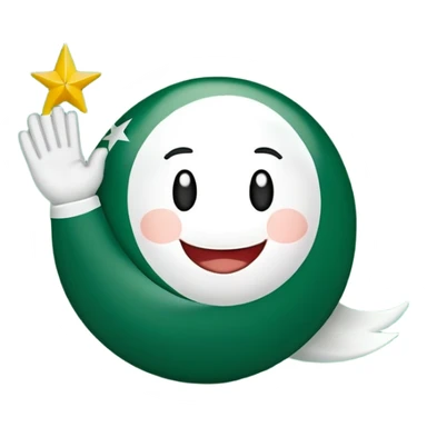 Pakistan countryball, smiling and waving sticker