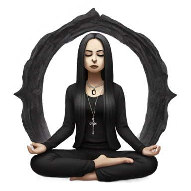goth girl meditating sticker