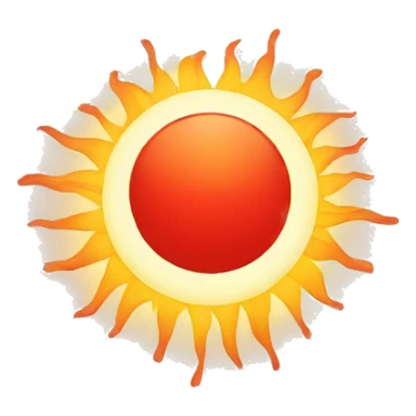 a sun with a red sun rays sticker