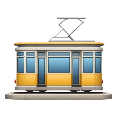 small tram station building with platform and visible tram, classic emoji style, different design sticker