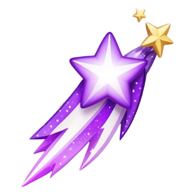 shooting star with purple and white sparkles sticker