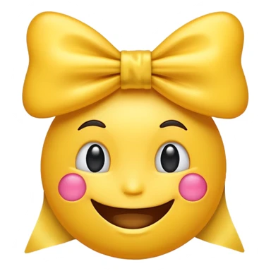 Smiling emoji with a bow sticker