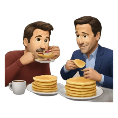 Ted Lasso eating pancakes with Joe Biden  sticker