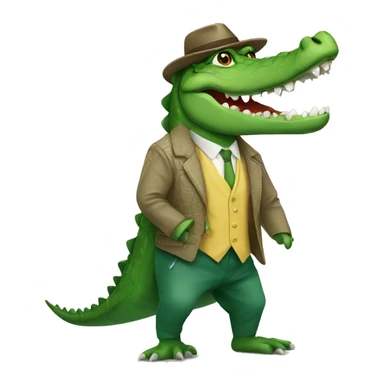 Crocodile wearing clothes  sticker