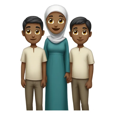Muslim family of 3 boys sticker