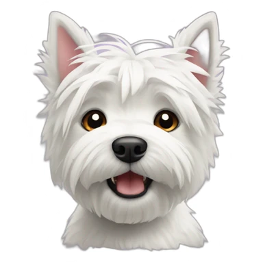 West Highland white terrier with Stitch sticker