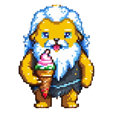 Zeus eating ice cream sticker