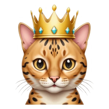 bengal cat with crown sticker