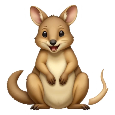 Cinematic Cute Yawning Wallaby Portrait Emoji, Head tilted slightly with a dramatic, wide-open yawn, showcasing a soft, downy tan fur with gently drooping ears, round amber eyes barely open in drowsy contentment, Simplified yet irresistibly adorable features, highly detailed, glowing with a soft, cozy glow, high shine, relaxed yet expressive, stylized with a touch of outback charm, bright and endearing, soft glowing outline, capturing the essence of a sleepy yet affectionate wallaby, so drowsy it feels like it could stretch out of the screen and curl up for a nap! sticker