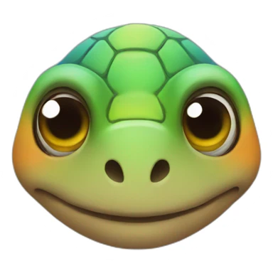 turtle face in rainbow hoodie sticker