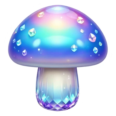 opal crystal mushroom with sparkles sticker