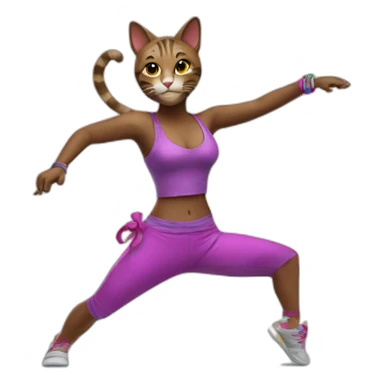zumba cat dancer sticker
