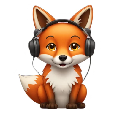 Fox listening to music sticker