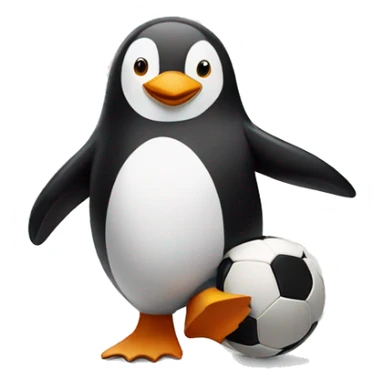 penguin playing soccer sticker