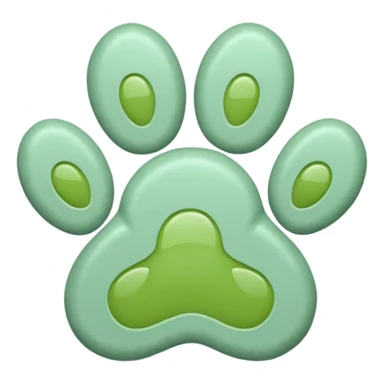 a pastel green pawprint sticker