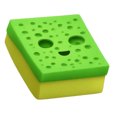 green flat square dish sponge sticker