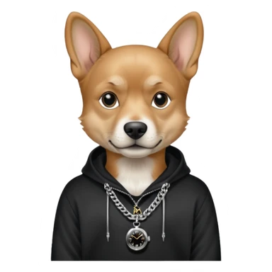 Cools dog with sweatshirt sober chain and a rolex sticker