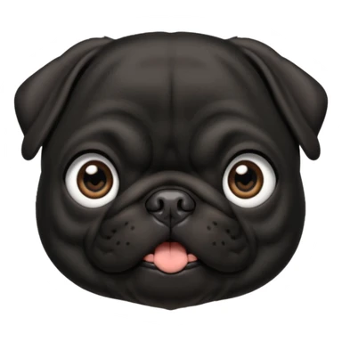 black pug head tilt sticker