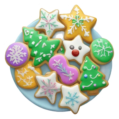 Colorful frosted Christmas cookies sticker
