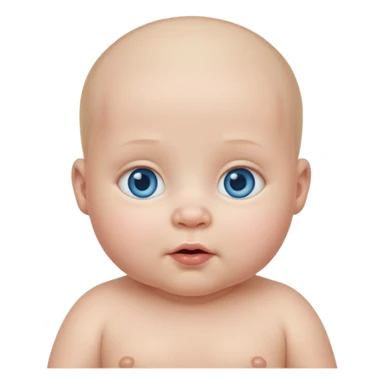 a baby with no nose and pale white skin sticker