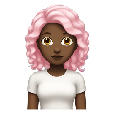 Black girl with light pink hair sticker