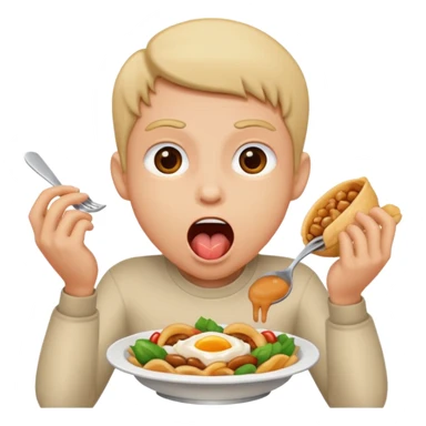 a person with a open mouth like he will eat food sticker