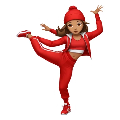 a girl streetdancer with red outfit sticker