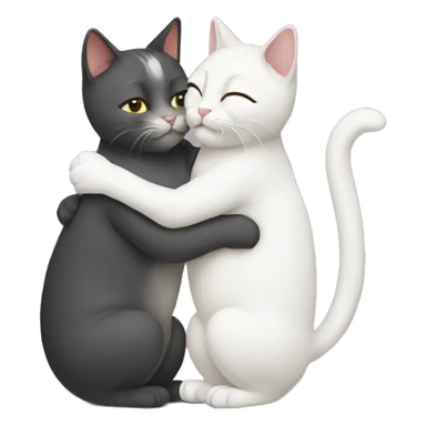 Two cats hug cute sticker
