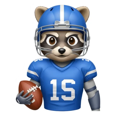 american football player raccoon blue sticker