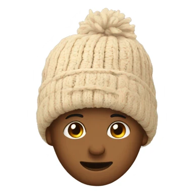 beige winter beanie no person sticker