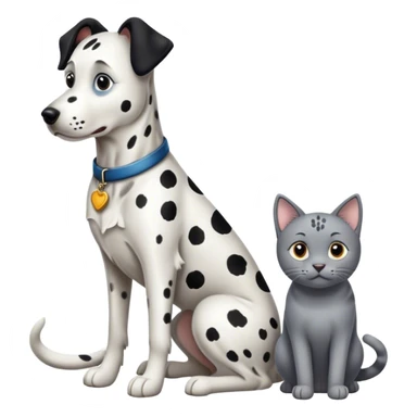 Dalmatian, Belgium shepherd, gray cat sticker