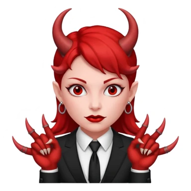 devil woman with tie sticker