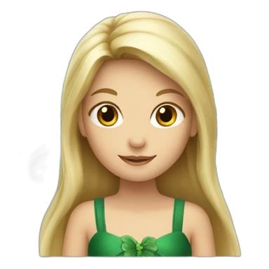 Fairy with long blond hair and green dress sticker