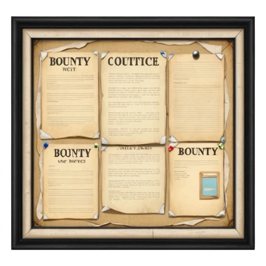 Town Notice Board where we all see BOUNTIES sticker