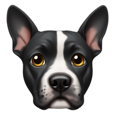 Staffordshire dog black big ears sticker