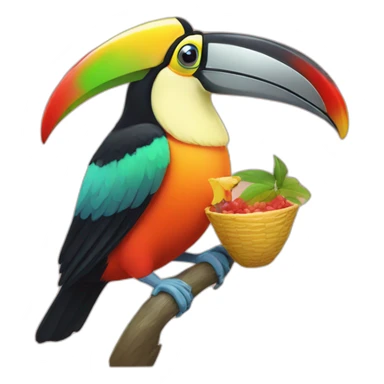 toucan eating sticker