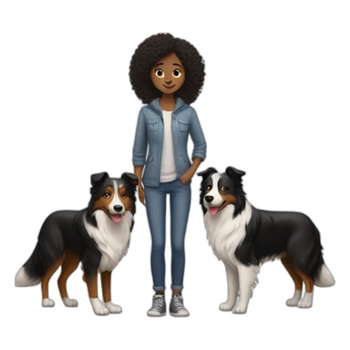 Man woman anda border collie sticker