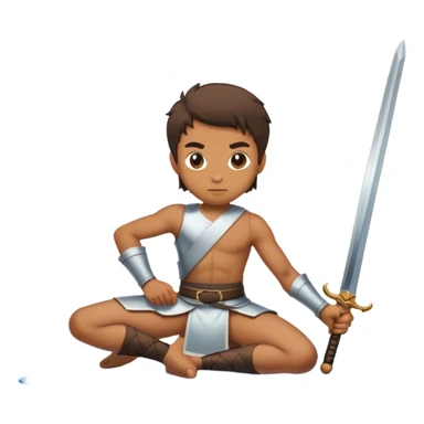 the sword on the floor and a mirror person sticker